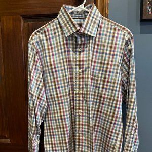 Peter Millar Cotton-Stretch Sport Shirt - Size Medium
